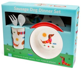 Детски комплект от за хранене 5 бр. Sunny Sausage Dog – Rex London