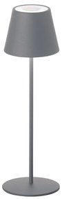Сива настолна лампа с LED димиране, сензор за движение и метален абажур (височина 38 см) Consenza - Fischer &amp; Honsel