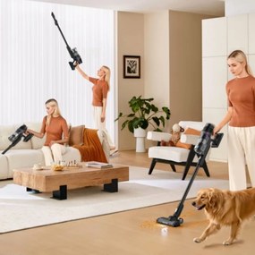 Вертикална прахосмукачка 2в1 Eureka NEC520, 200W, 0.5 л, Автономия 50 мин, Турбо четка, Регулиране на мощността, Миещ се HEPA филтър, Черен