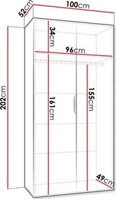 Гардероб Малага плюс двукрилен-Кашмир