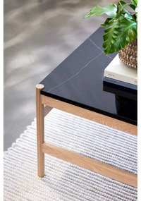 Мраморна масичка за кафе в черно-естествен цвят 80x80 cm Raw - Hübsch