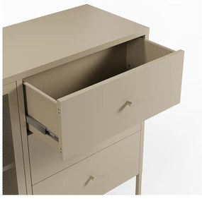 Кремав метален скрин 140x90x40 cm Fayna – Marckeric