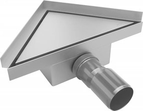 Mexen Flat-T Триъгълен подов сифон M13, 20 x 20 см, инокс - 1010320