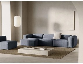 Сиво-син ъглов диван от рипсено кадифе (ляв ъгъл) Bergano – Cosmopolitan Design