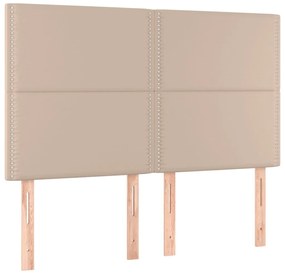 3116287 vidaXL Горни табли 4 бр капучино 72x5x78/88 см изкуствена кожа