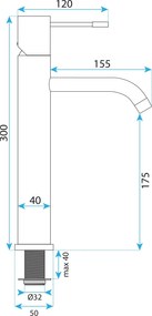 Смесител за мивка Rea Lungo Diamond Brush Gold High