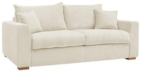 Кремав разтегателен диван от рипсено кадифе 225 cm Augustin – Bobochic Paris