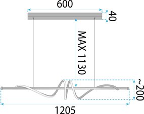 Лампа LED LHJ024-CP 120 cm GOLD
