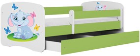 Παιδικό κρεβάτι Babydreams Cartoon-Prasino-160 x 80-Elephant