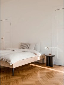 Двойно легло 200x200 cm ПДЧ от декор от дъб без табла с включена подматрачна рамка в естествен цвят Streiko – noo.ma