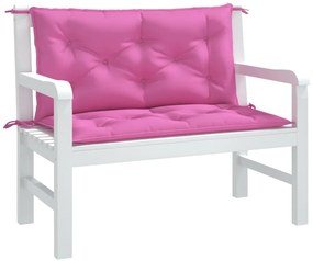 Възглавници за градински пейки 2 бр розови 100x50x7 см плат