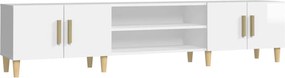 816258 vidaXL ТВ шкаф, бял гланц, 180x31,5x40 см, инженерно дърво