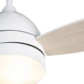 Вентилатор за таван бял с дървен принт 96 см с дистанционно управление - Rotar