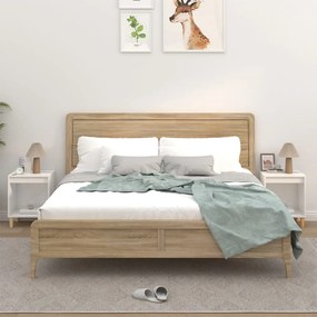 821863 vidaXL Нощни шкафчета, 2 бр, бял гланц, 40x35x50 см