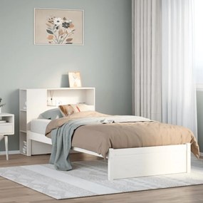 3322374 vidaXL Легло с етажерка за книги, без матрак, 90x200 см, бор масив