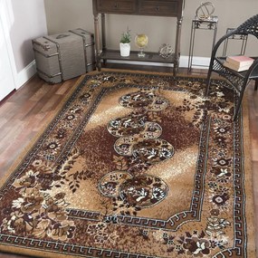 Кафяв ретро килим за хола Ширина: 60 ​​см | Дължина: 100 см