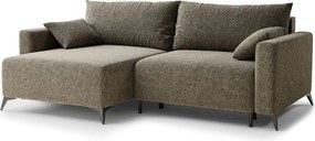 Кафяв шенилов сгъваем/с място за съхранение ъглов диван (ляв ъгъл) Leon – Maison de Rêve