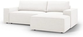 Бял разтегателен ъглов диван от букле (десен ъгъл) Jodie – Micadoni Home