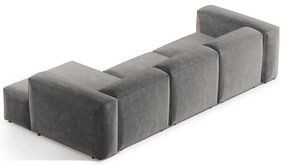 Светлосив ъглов диван от рипсено кадифе (десен ъгъл) Bergano – Cosmopolitan Design