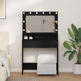 Sonata H Тоалетка с LED светлина Черен дъб 79x41x135 см