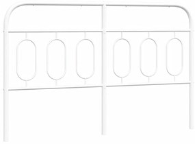 377198 vidaXL Метална табла за глава, бяла, 137 см