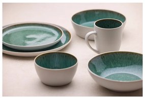 Бяла/зелена десертна глинена чиния ø 21 cm Gastro White/Green – Bitz