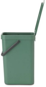 Кош за разделно събиране на боклук Brabantia Sort&Go 1003234, 12 л, Дръжка, Възможност за стенен монтаж, Тъмнозелен