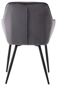 Сиви тапицирани трапезни столове в комплект с подлакътници 2 бр. Nolan Square – Unique Furniture