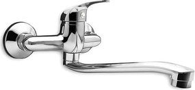 Стенен смесител за кухня, Crystal, Forma Vita, 80016, едноръкохватков с дълъг чучур
