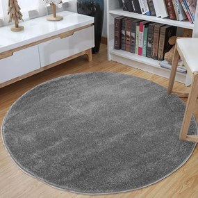 Кръгъл сив килим Ширина: 160 см | Дължина: 160 см
