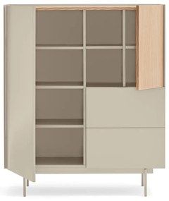 Висок скрин в светлосиво и естествен дъб 100x120 cm Otto - Teulat