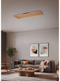 Черно и естествено LED затъмняващо се осветително тяло за таван 6x114 cm Fontana – Trio