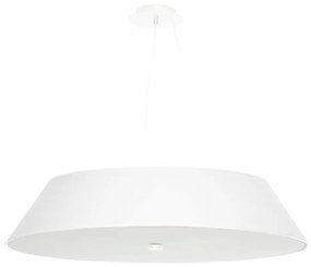 Бяло висящо осветително тяло с текстилен абажур ø 70 cm Hektor – Nice Lamps