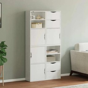 3365349 vidaXL Странични шкафове 4 бр. ODDA Бял 40x24x79 cm борово дърво масив
