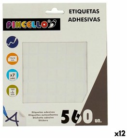 Стикери Бял 12 x 18 mm Квадратен (12 броя)