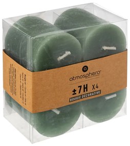 Свещи без аромат atmosphera Olia, 4.5 cm, 4 бр - Зелен