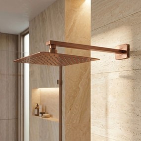 Рамо за душ квадратно REA JS-9022BRG 40cm Brush Copper
