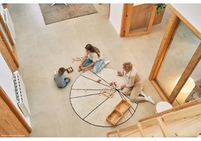 Кремав ръчно изработен памучен кръгъл килим подходящ за пране ø 160 cm Trace Beige – Lorena Canals