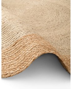 Двустранен ръчно изработен ютен кръгъл килим в цвят слонова кост ø 100 cm Jutta Ivory – Hanse Home