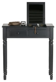 Тоалетка от борова дървесина в черен цвят Romy - WOOOD