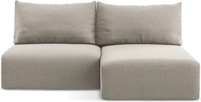 Кафяво-сив кадифен сгъваем/с място за съхранение ъглов диван (десен ъгъл) Kalena – Makamii