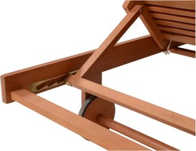Градински шезлонг от масивно дърво в естествен и кремав цвят San Diego – Garden Pleasure