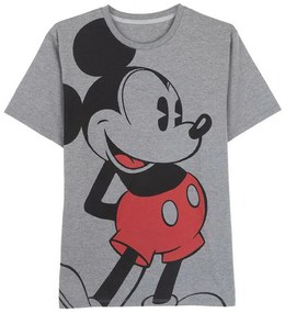 Мъжка тениска с къс ръкав Mickey Mouse Сив Тъмно сив възрастни - M