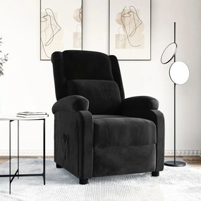 342405 vidaXL Реклайнер стол, черен, кадифе