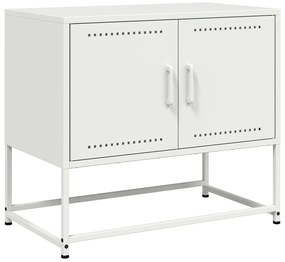 846475 vidaXL ТВ шкаф, бял, 68,5x39x60,5 см, стомана