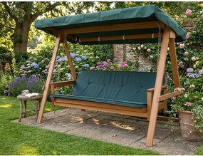 Зелена дървена градинска люлка Vegas Lux - Rojaplast