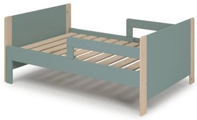 Детско легло в зелено-натурално с възможност за удължаване 90x140/190 cm Willi - Marckeric