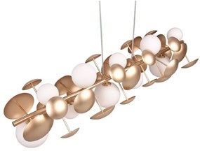 Висяща лампа със стъклен абажур в златисто-бяло Bubble - Trio Select