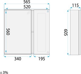 Комплект мебели за баня с мивка Monti 60cm Creme