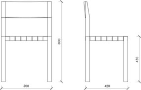 Трапезен стол за подреждане от масивен дъб в естествен цвят Toli – noo.ma